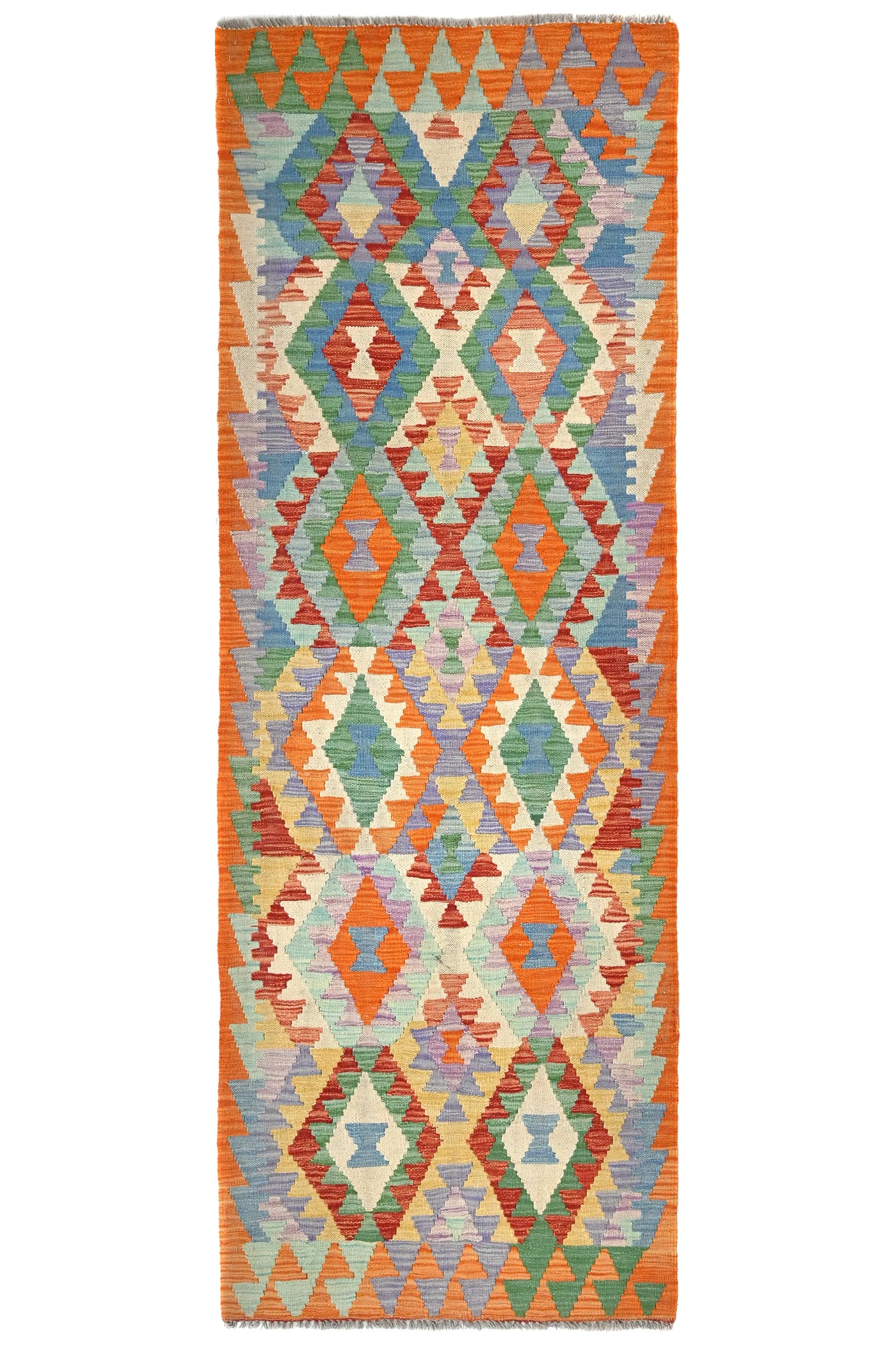 Maimana Kilim Afghan Runner Rug – Saffron Zenith