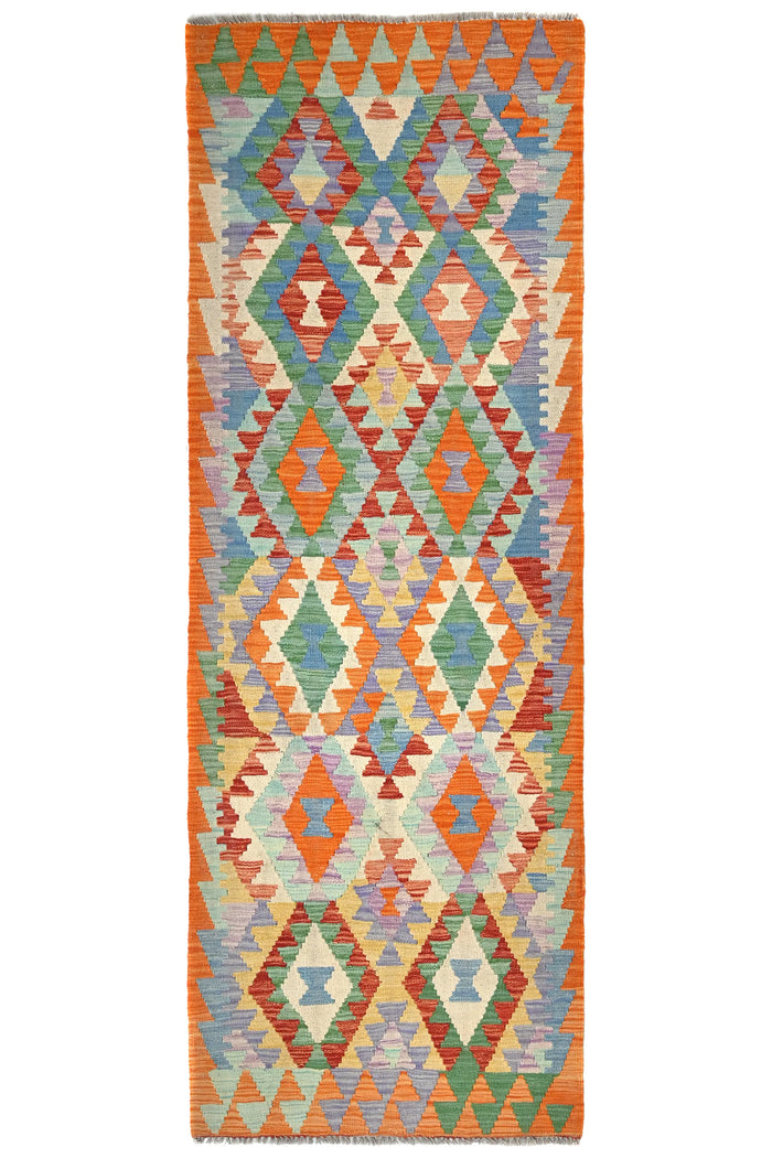 Maimana Kilim Afghan Runner Rug – Saffron Zenith