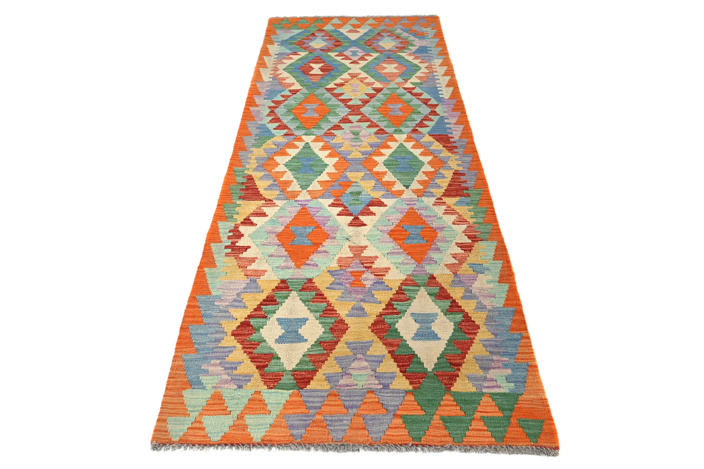 Maimana Kilim Afghan Runner Rug – Saffron Zenith