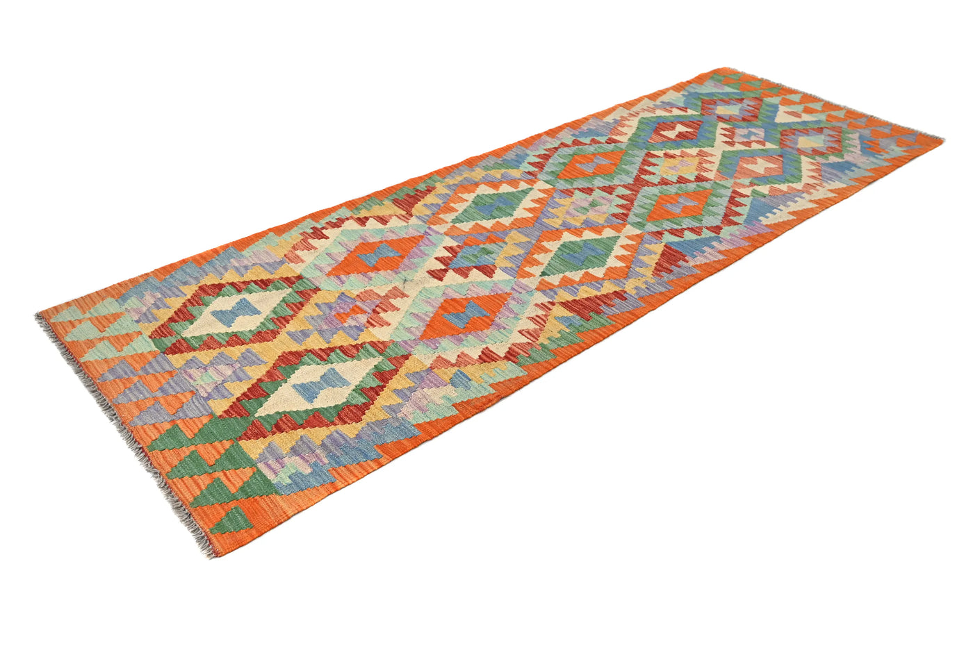 Maimana Kilim Afghan Runner Rug – Saffron Zenith
