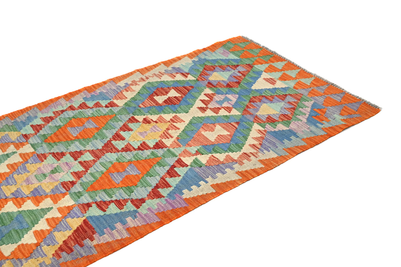 Maimana Kilim Afghan Runner Rug – Saffron Zenith