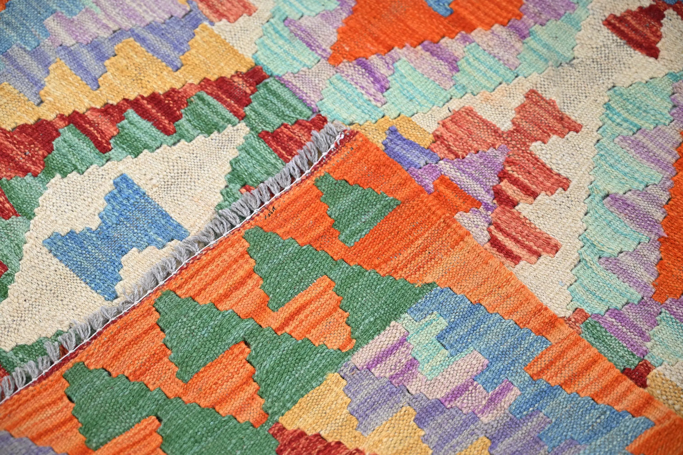 Maimana Kilim Afghan Runner Rug – Saffron Zenith