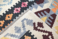 Maimana Kilim Afghan Rug – Obsidian Crest    (Size ??)