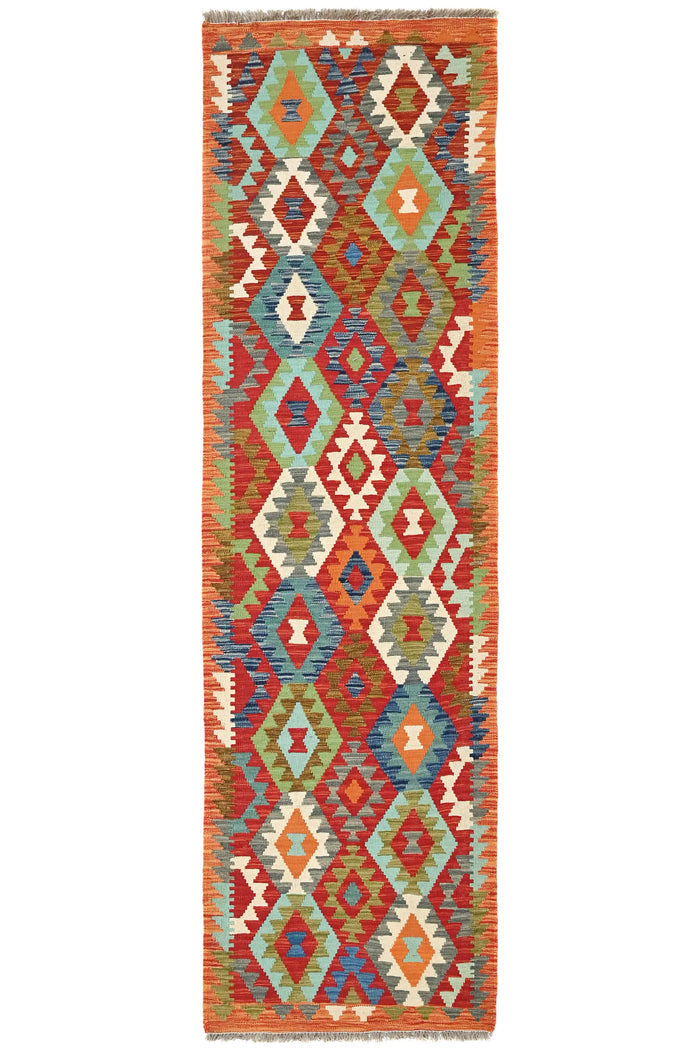 Maimana Kilim Afghan Runner Rug – Copper Ember