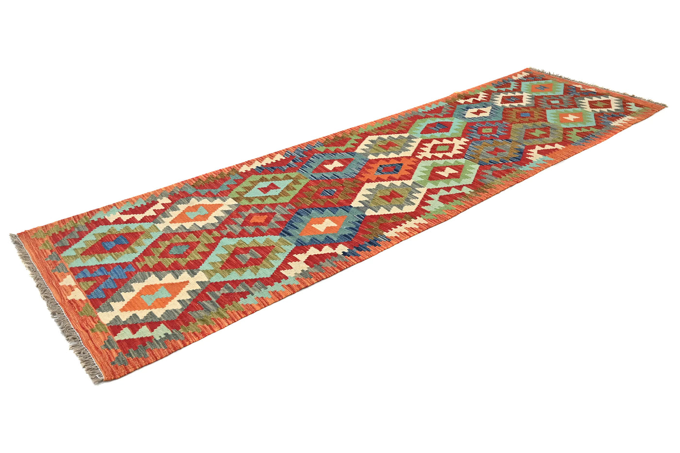 Maimana Kilim Afghan Runner Rug – Copper Ember