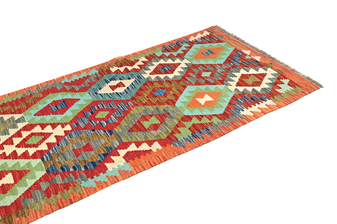 Maimana Kilim Afghan Runner Rug – Copper Ember