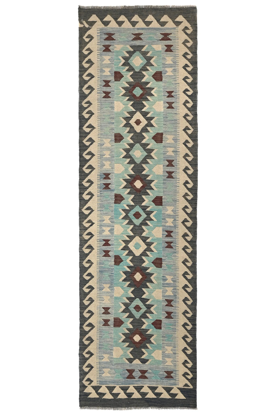 Maimana Kilim Afghan Rug – Pewter Pinnacle