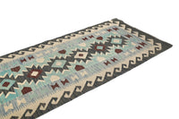Maimana Kilim Afghan Rug – Pewter Pinnacle
