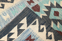 Maimana Kilim Afghan Rug – Pewter Pinnacle