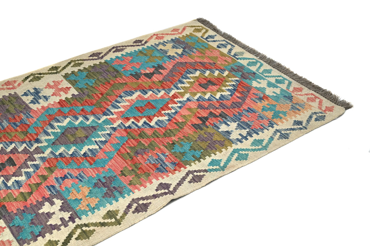 Maimana Kilim Afghan Runner Rug – Crimson Medley