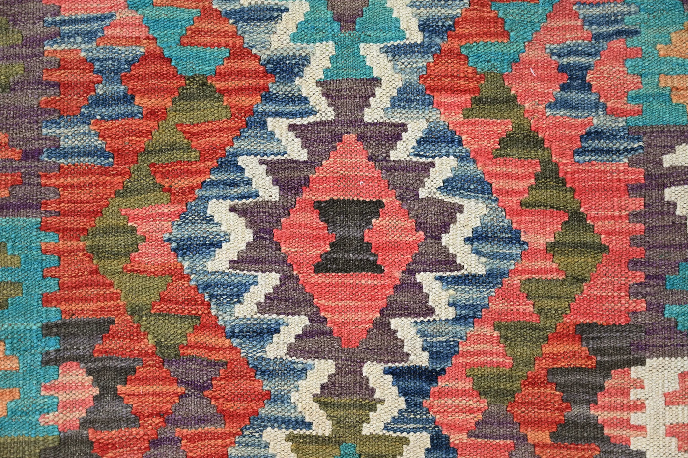 Maimana Kilim Afghan Runner Rug – Crimson Medley