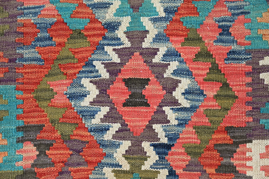 Maimana Kilim Afghan Rug – Crimson Medley