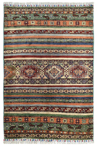 Khorjin Afghan Rug – Meadow Horizon