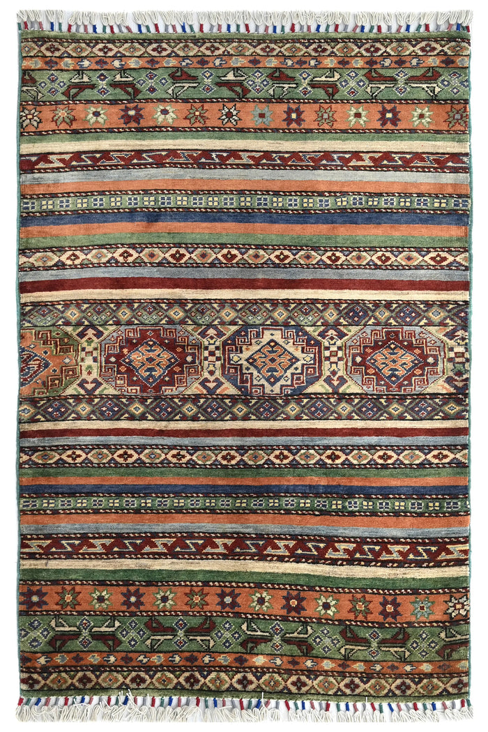 Khorjin Afghan Rug – Meadow Horizon