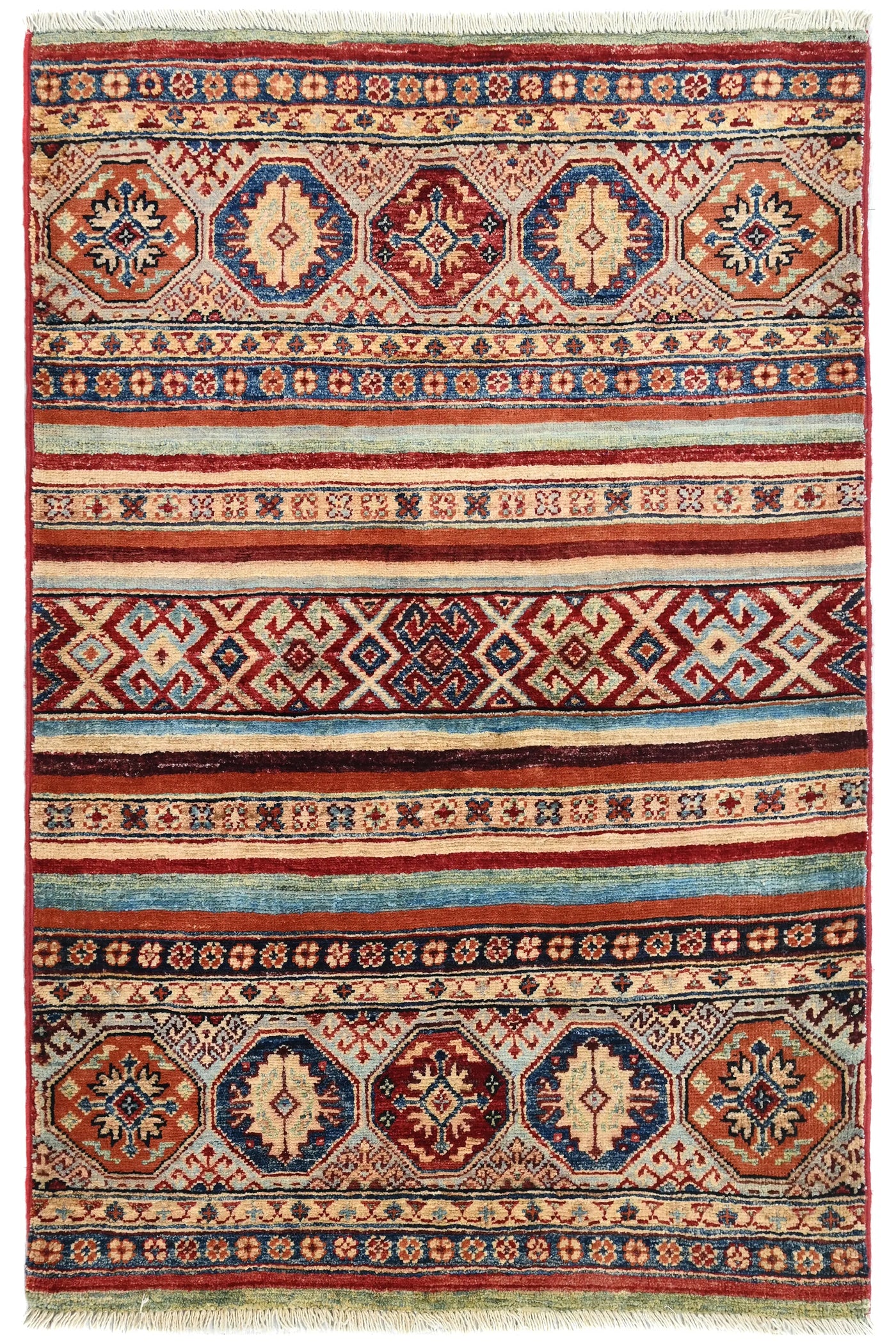 Khorjin Afghan Rug – Crimson Horizon