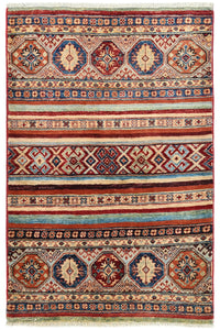 Khorjin Afghan Rug – Crimson Horizon