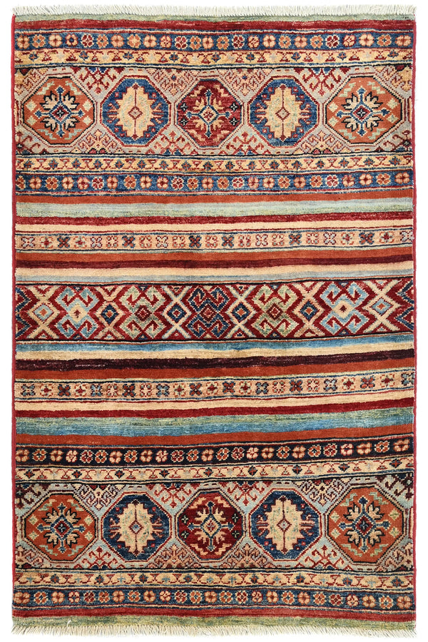 Khorjin Afghan Rug – Crimson Horizon