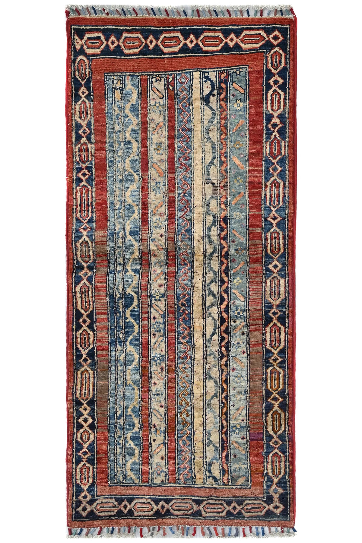 Khorjin Afghan Runner Rug – Cerulean Pillar