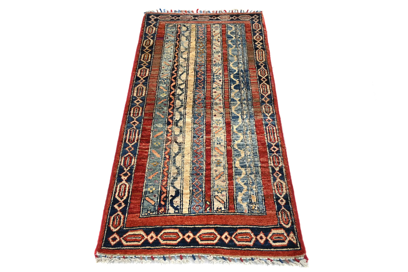 Khorjin Afghan Runner Rug – Cerulean Pillar