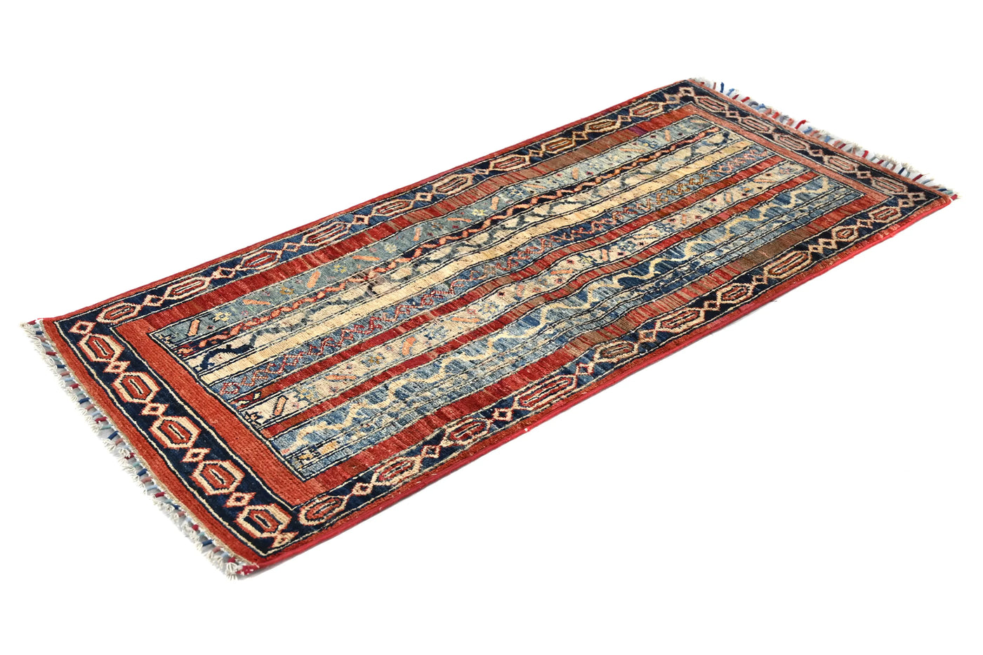 Khorjin Afghan Runner Rug – Cerulean Pillar