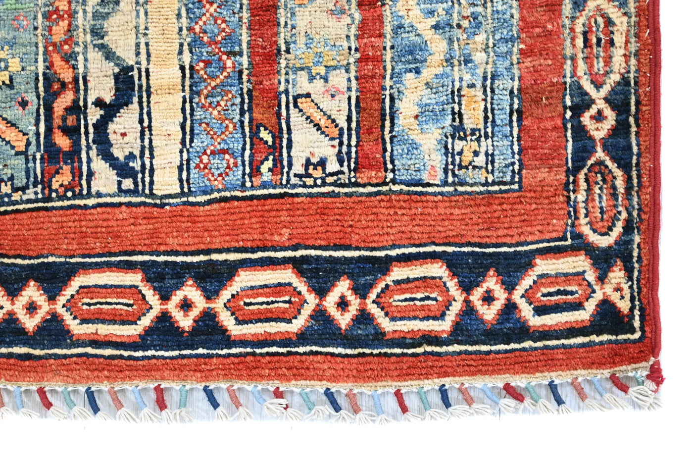 Khorjin Afghan Runner Rug – Cerulean Pillar