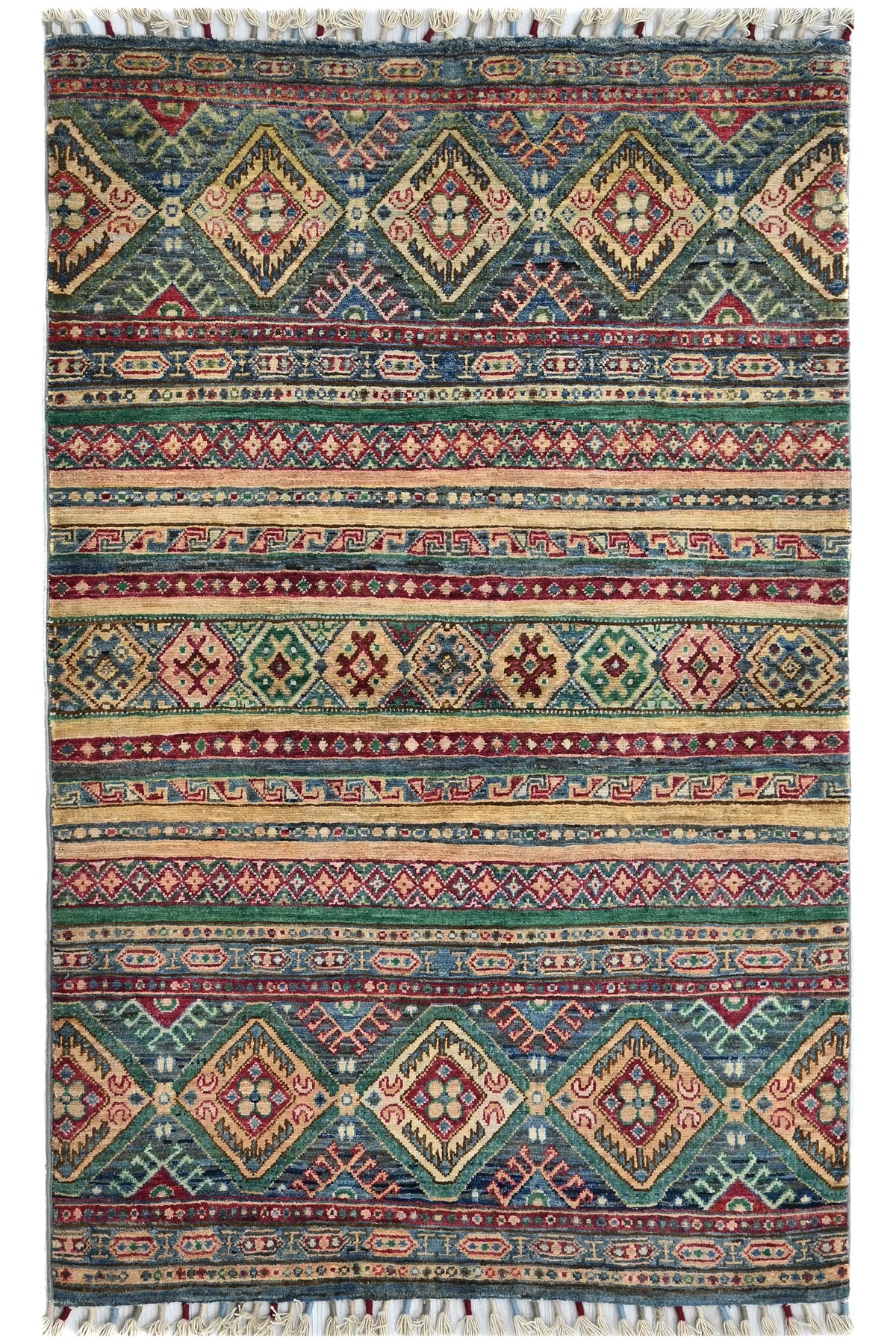 Khorjin Afghan Rug – Verdant Horizon