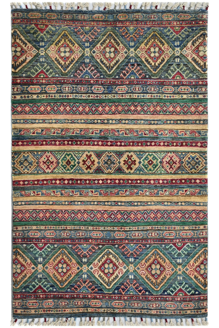 Khorjin Afghan Rug – Verdant Horizon