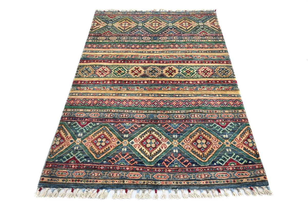 Khorjin Afghan Rug – Verdant Horizon