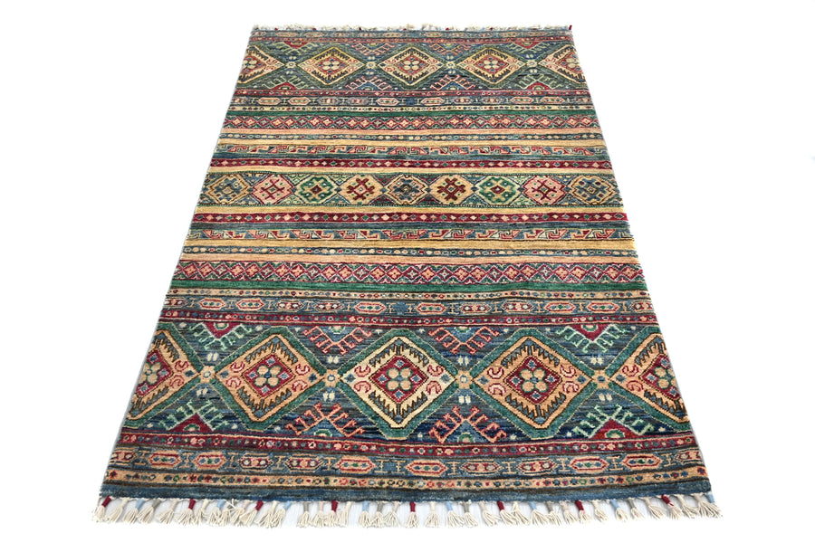 Khorjin Afghan Rug – Verdant Horizon