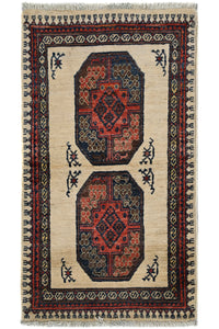Khorjin Afghan Rug – Ivory Medallion