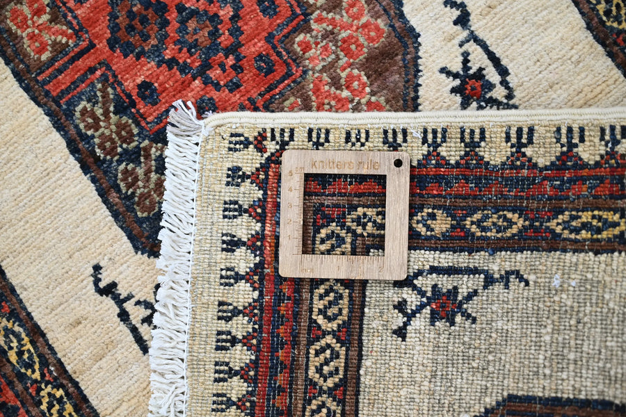 Khorjin Afghan Rug – Ivory Medallion