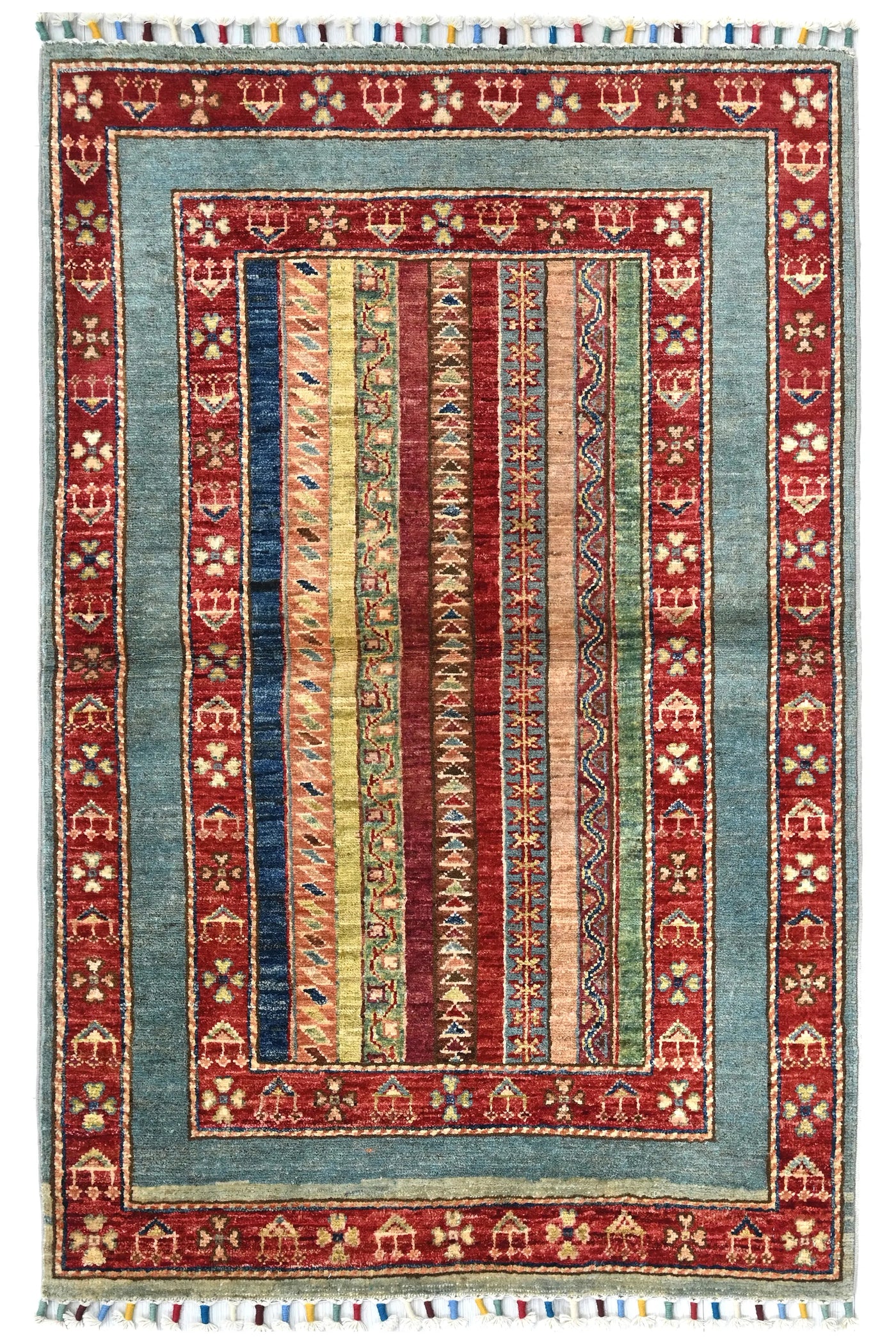 Khorjin Afghan Rug – Azure Vista
