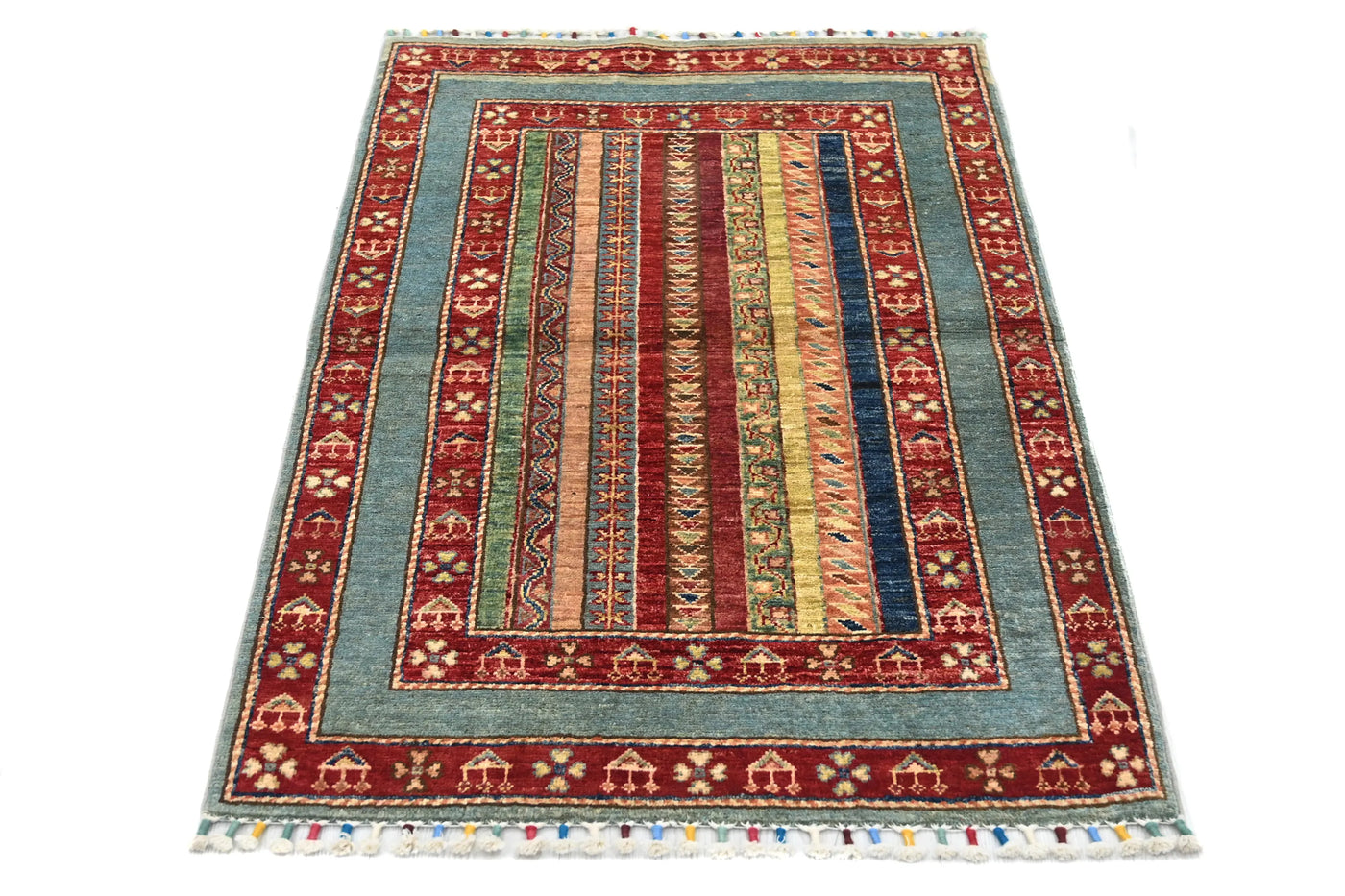Khorjin Afghan Rug – Azure Vista