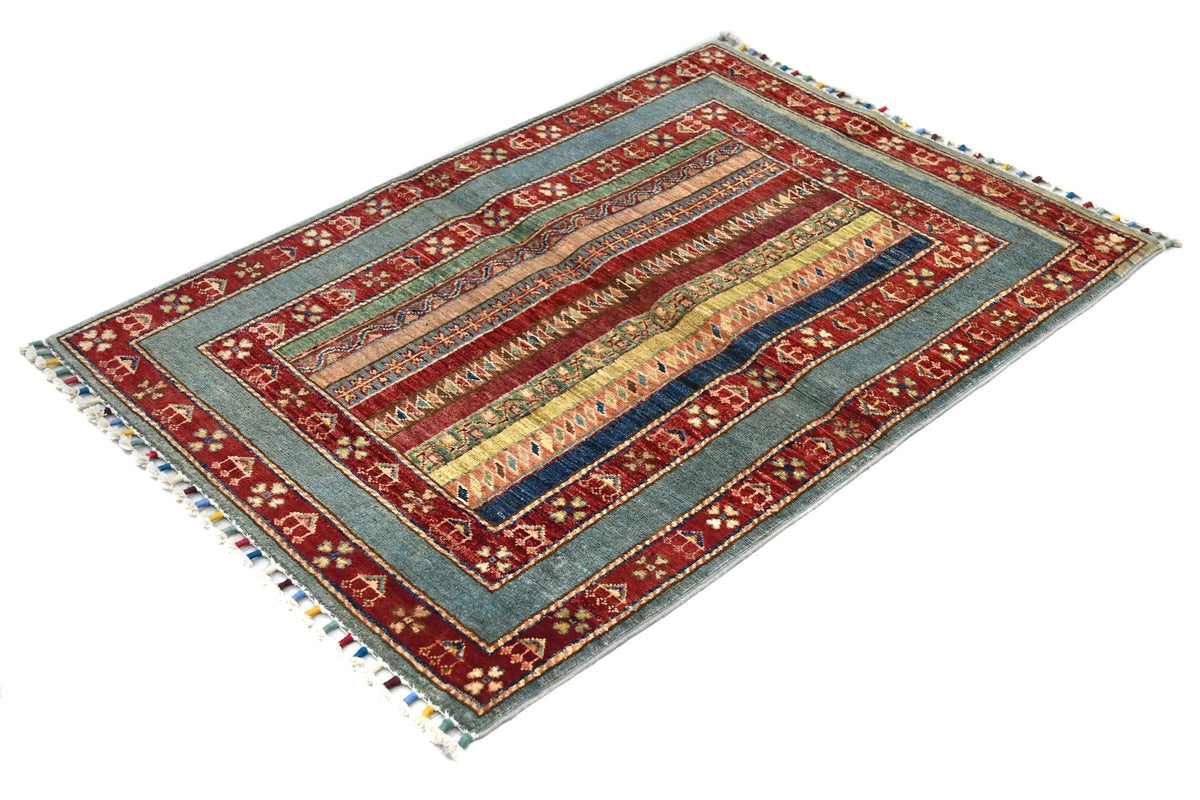 Khorjin Afghan Rug – Azure Vista
