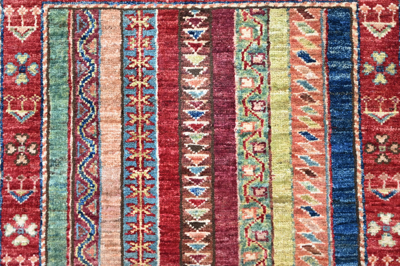 Khorjin Afghan Rug – Azure Vista