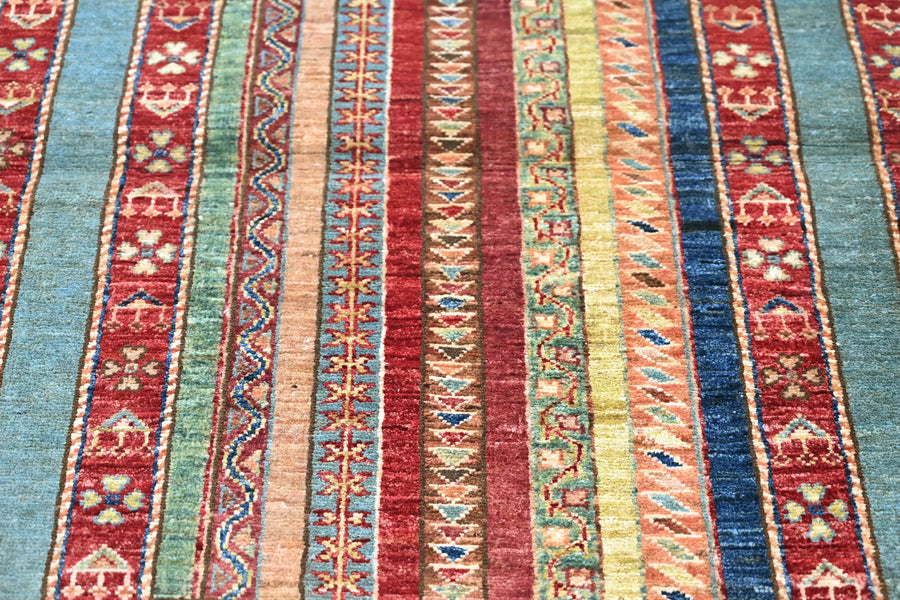 Khorjin Afghan Rug – Azure Vista
