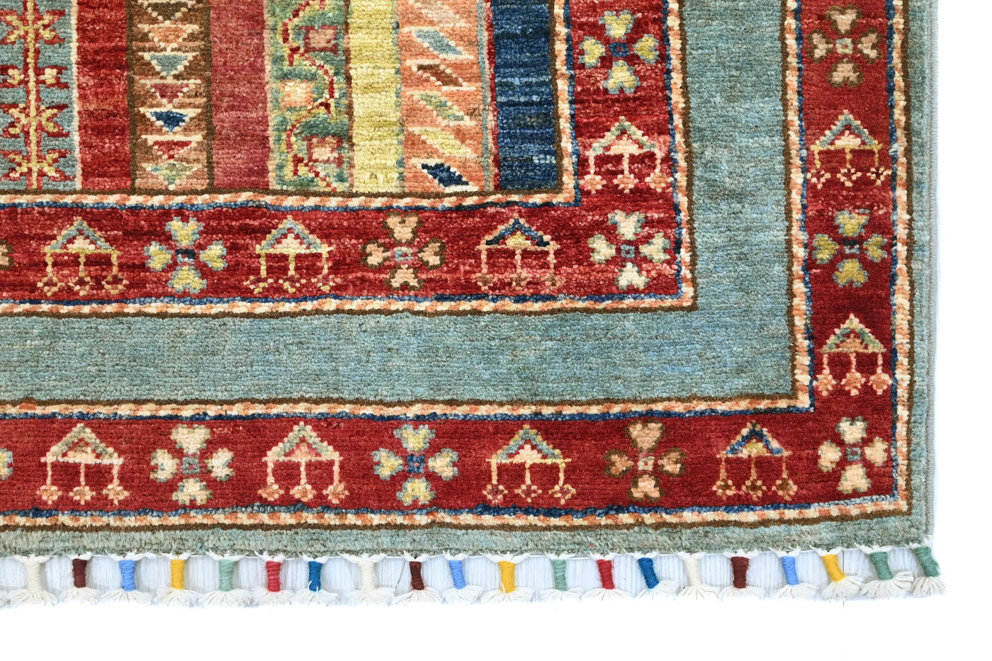 Khorjin Afghan Rug – Azure Vista