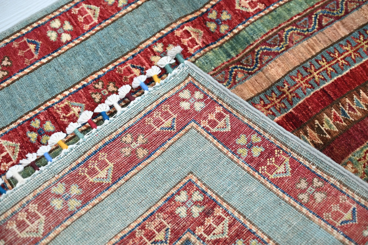 Khorjin Afghan Rug – Azure Vista