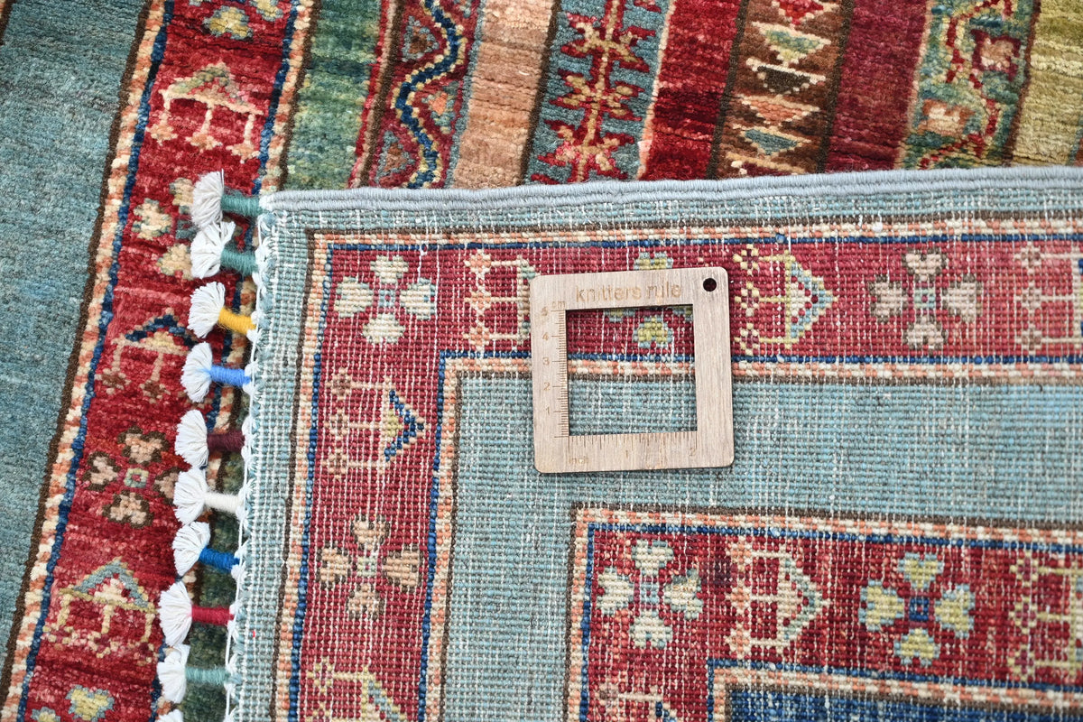 Khorjin Afghan Rug – Azure Vista