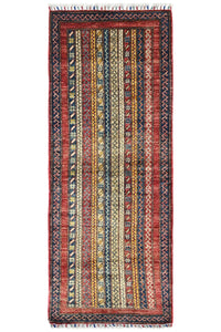 Khorjin Afghan Rug – Crimson Pillar