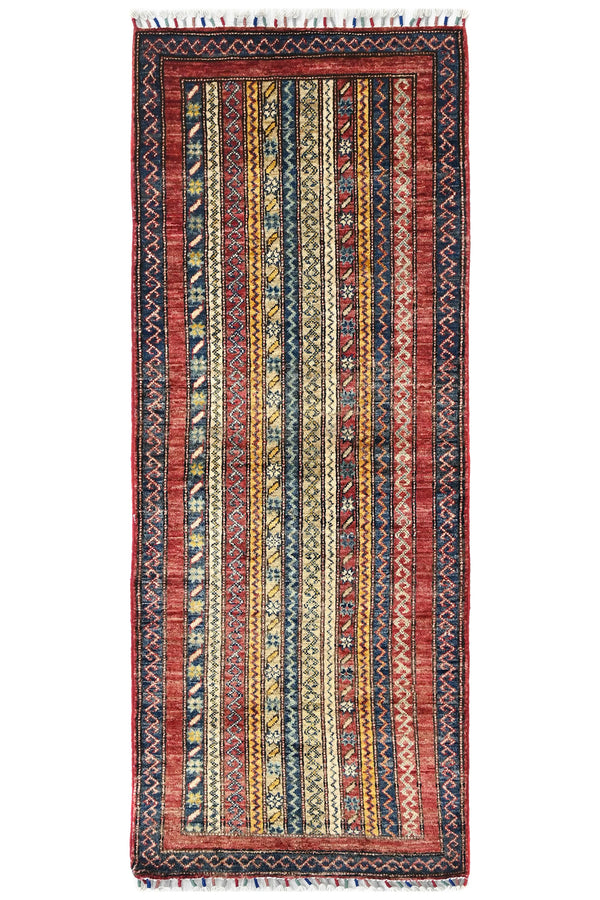 Khorjin Afghan Rug – Crimson Pillar