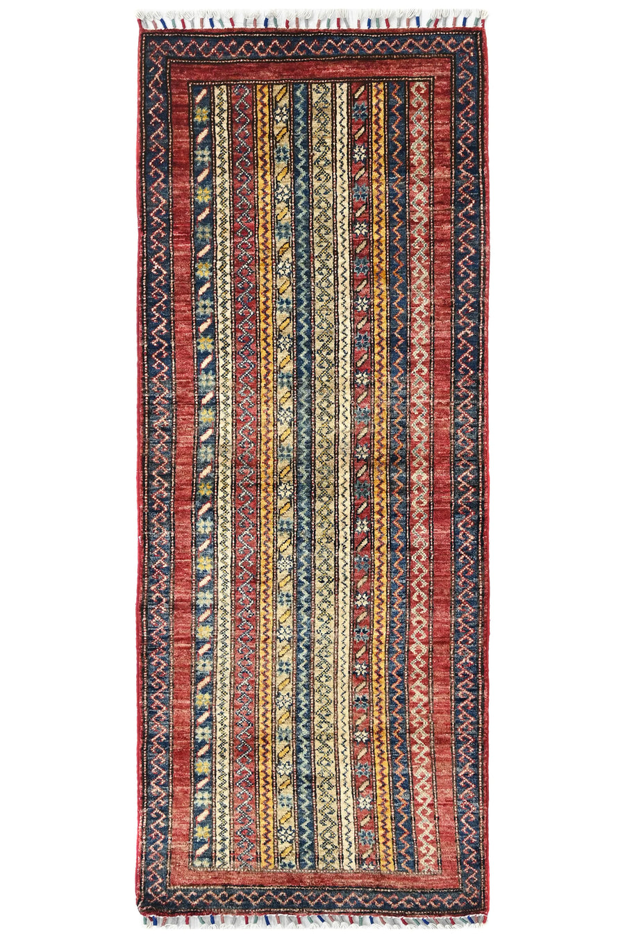 Khorjin Afghan Rug – Crimson Pillar