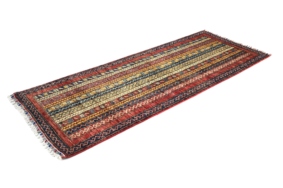 Khorjin Afghan Runner Rug – Crimson Pillar