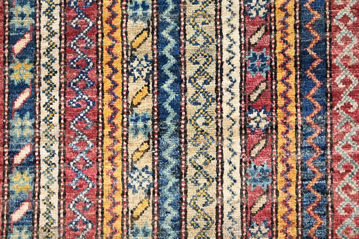 Khorjin Afghan Runner Rug – Crimson Pillar