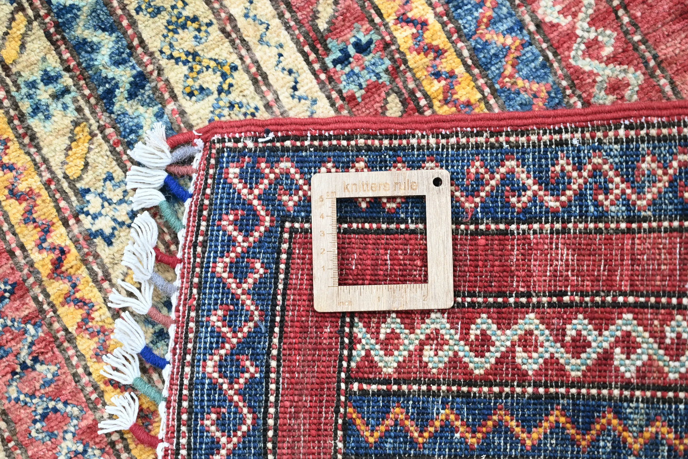 Khorjin Afghan Runner Rug – Crimson Pillar
