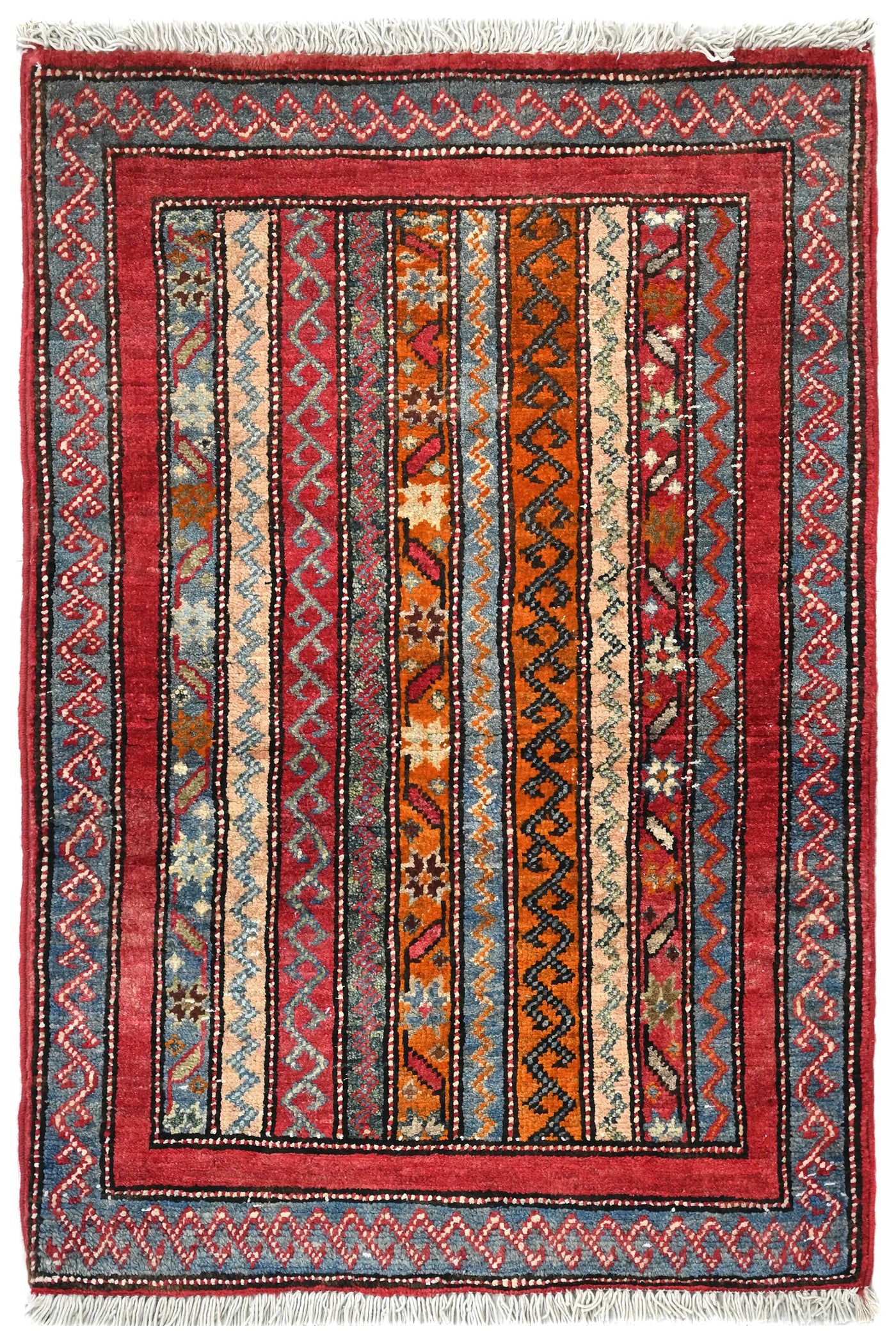 Khorjin Afghan Rug – Terracotta Pillar