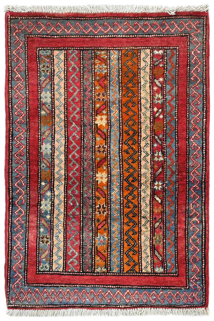 Khorjin Afghan Rug – Terracotta Pillar