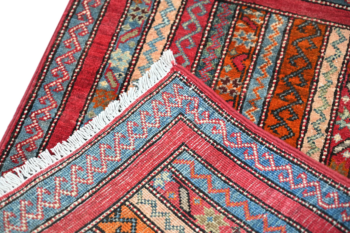 Khorjin Afghan Rug – Terracotta Pillar