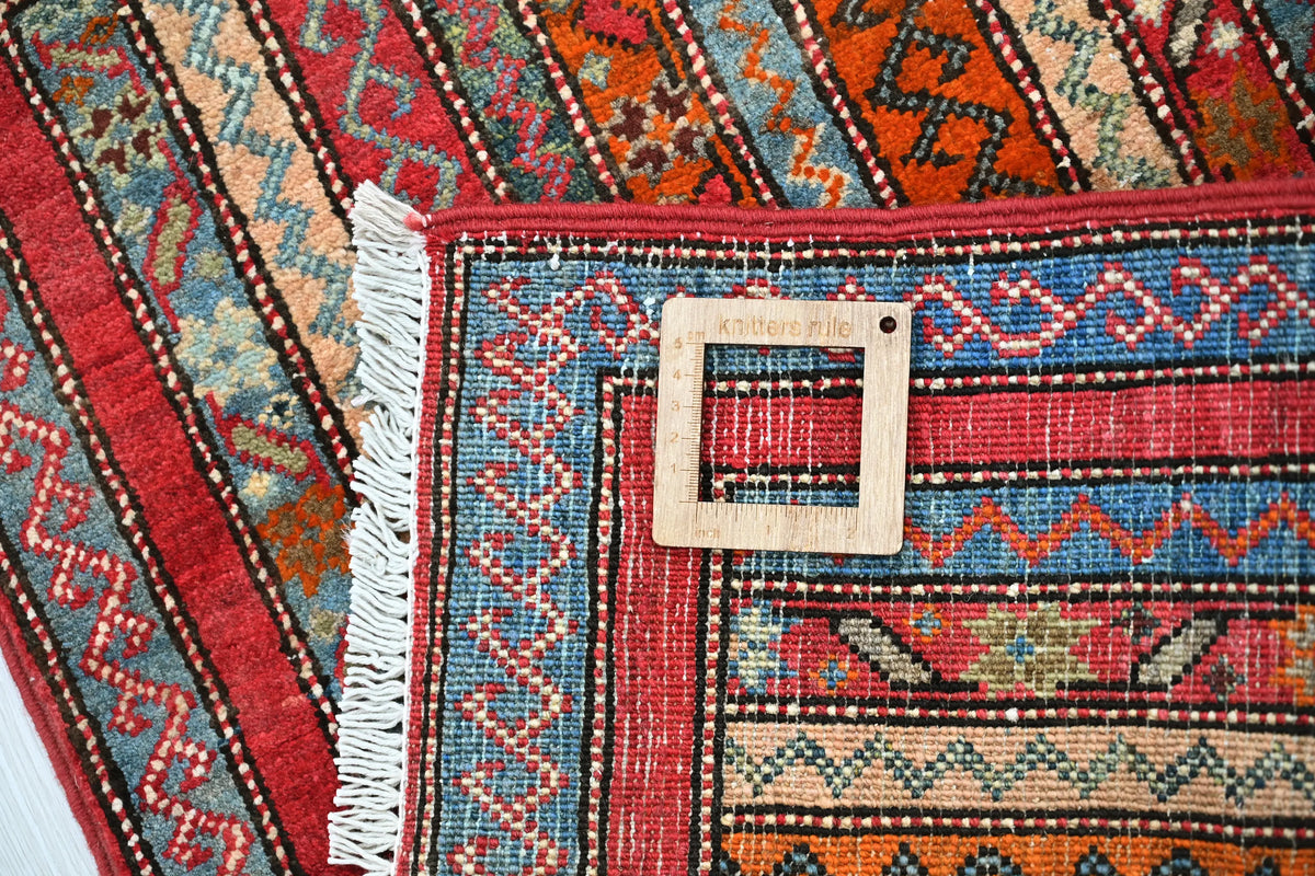 Khorjin Afghan Rug – Terracotta Pillar