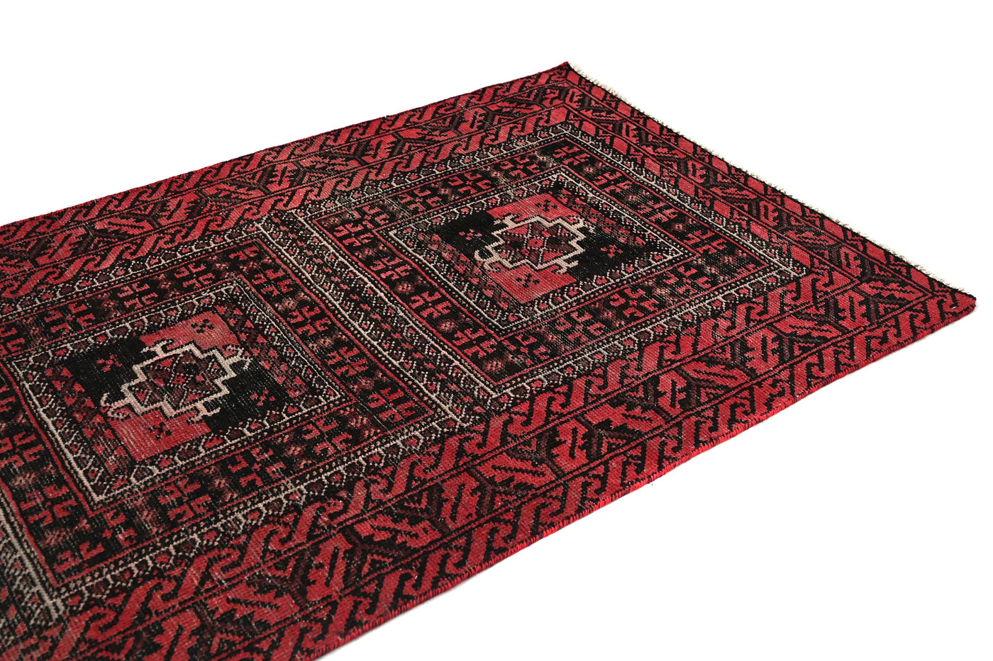 Vintage Baluchi Rug – Obsidian Triptych